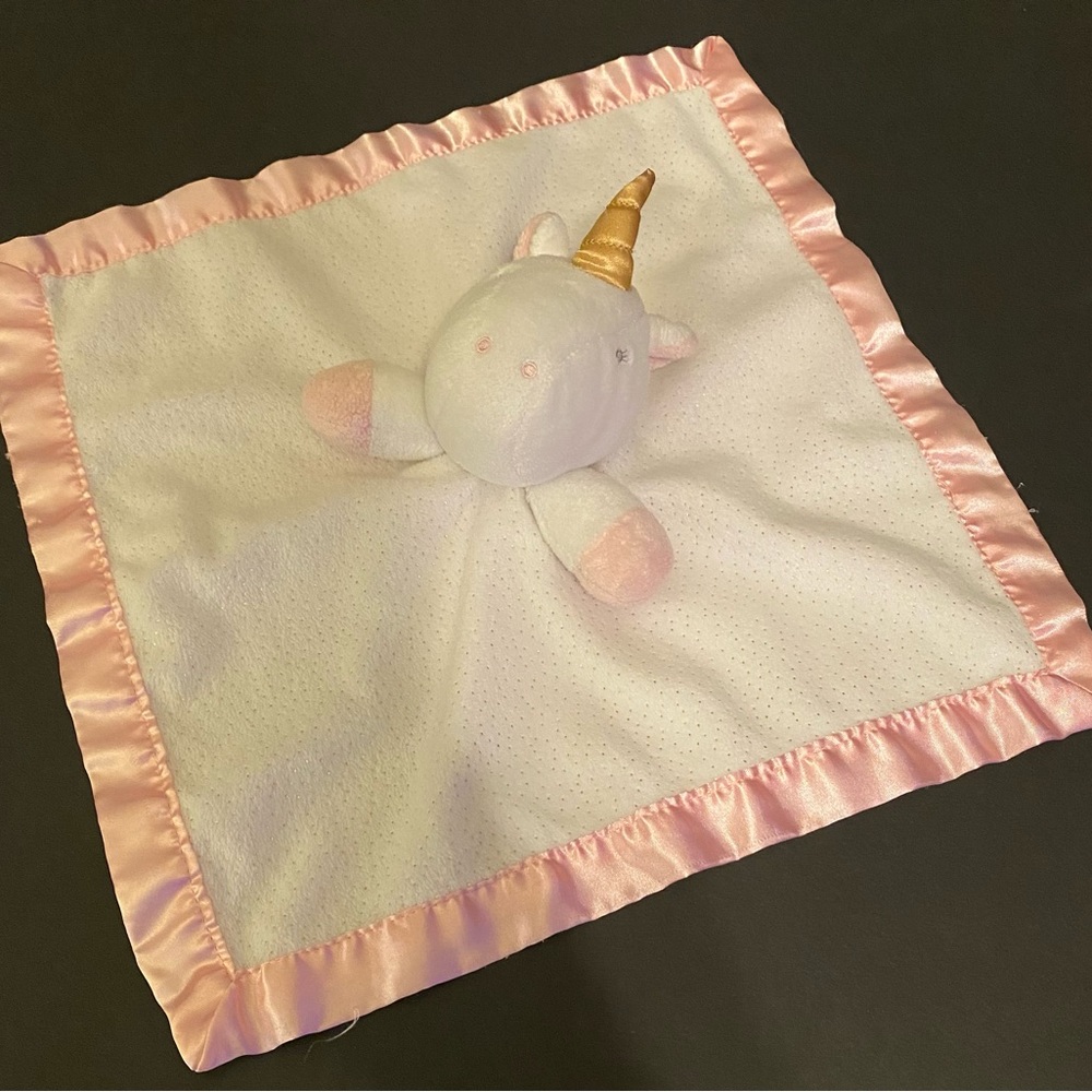Baby Unicorn Plush Light Pink & Sparkle Infant Lovey Security Blanket